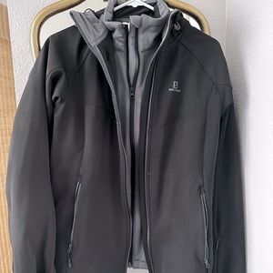 Salomon Acti-therm winter jacket with zip out lining (black shell, grey lining)